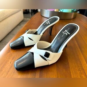 LifeStride Black and White Aries Heeled Mules
